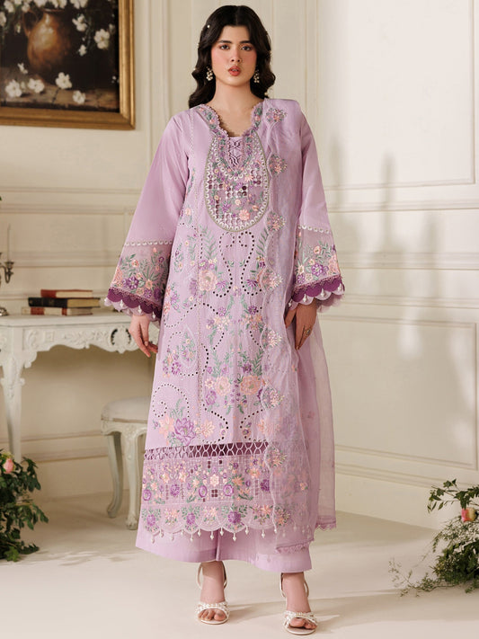 Lilac Parishay Marbella Summer Lawn‘26 Embroidered Unstitched 3-Piece Suit-MB-12