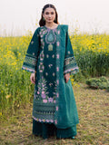 Bottle Green Parishay Dil e Raqsam Lawn'26 Embroidered Unstitched 3-Piece Suit-DQ-11