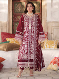 Maroon Mahnur Nilofer Luxury Lawn'26 Embroidered Unstitched 3-Piece Suit-NL-08