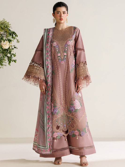 Pink Parishay Marbella Summer Lawn‘26 Embroidered Unstitched 3-Piece Suit-MB-01