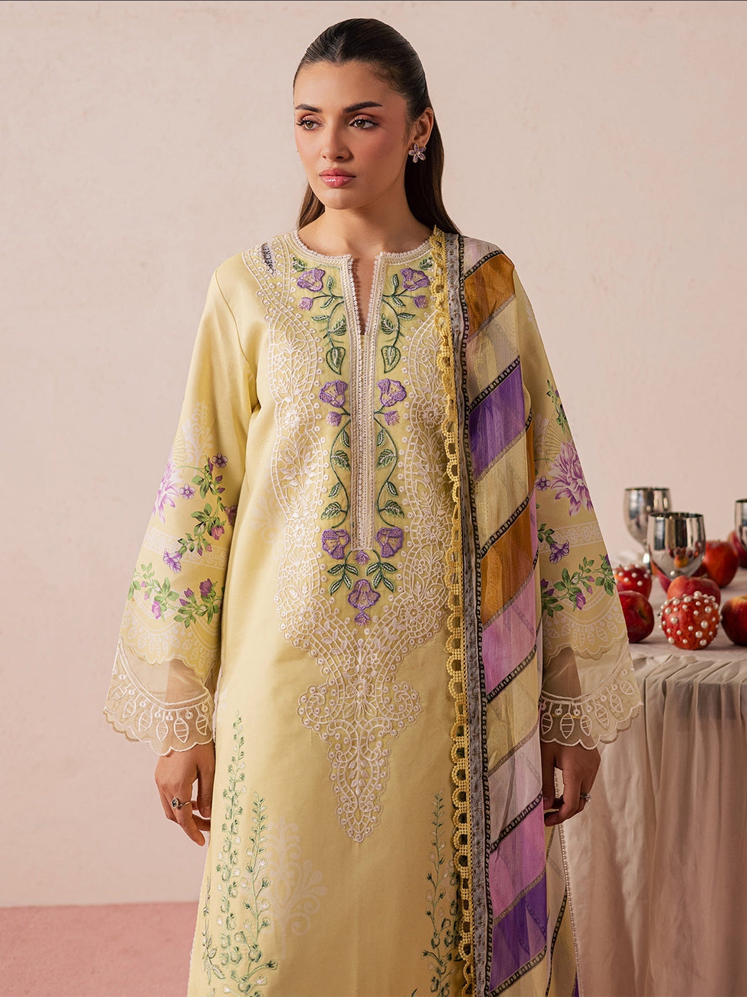 Lemon Mahnur Jahaan Lawn'26 Embroidered Unstitched 3-Piece Suit-MJ-07