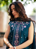 Blue Mahnur Satrangi Lawn'26 Embroidered Stitched 3-Piece Suit-ST-03