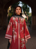 Red Binilyas Suroor Unstitched Lawn'26 Embroidered 3-Piece Suit-241-B