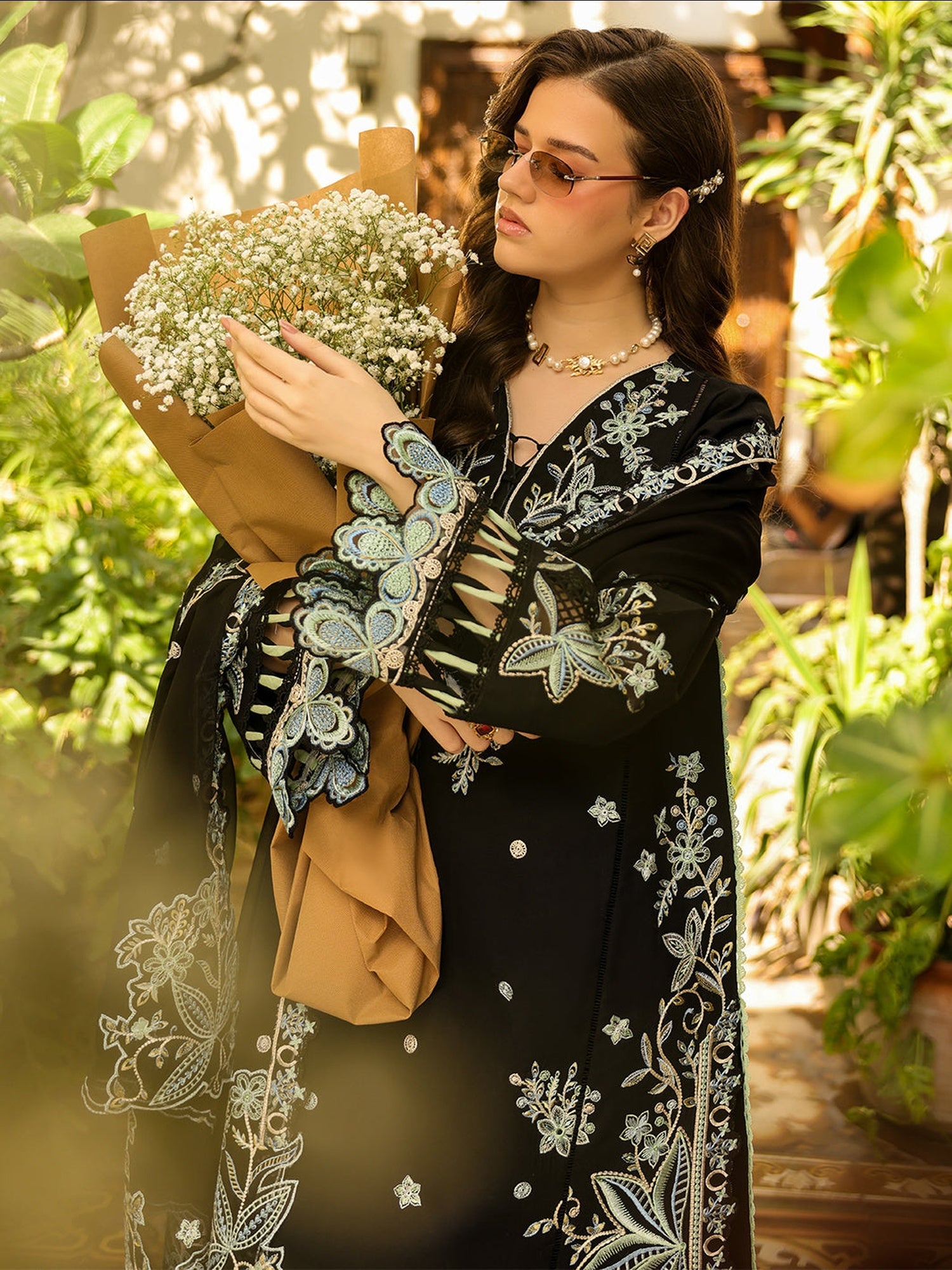 Black-Mahnur Shanaya Lawn Vol.2 Embroidered Stitched 3-Piece Suit-SH-03
