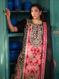 Black Pink Mahnur Nilofer Luxury Lawn'26 Embroidered Unstitched 3-Piece Suit-NL-12
