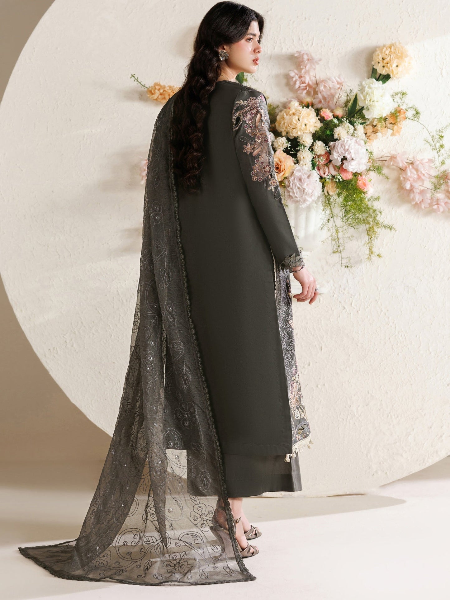 Grey Parishay Marbella Summer Lawn‘26 Embroidered Unstitched 3-Piece Suit-MB-14