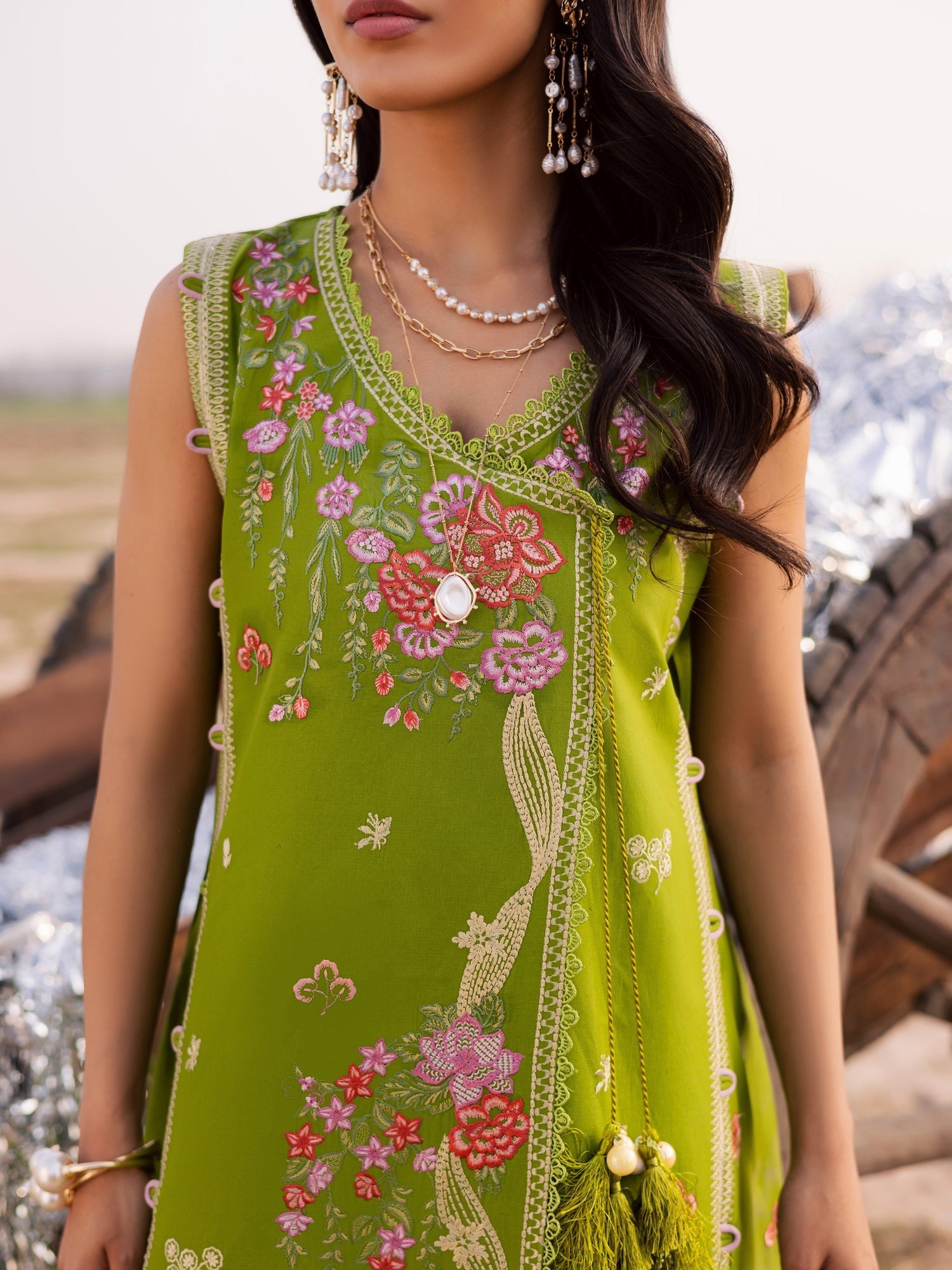 Mint Green Parishay Dil e Raqsam Lawn'26 Embroidered Unstitched 3-Piece Suit-DR-09