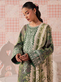 Green Mahnur Jahaan Lawn'26 Embroidered Stitched 3-Piece Suit-MJ-06