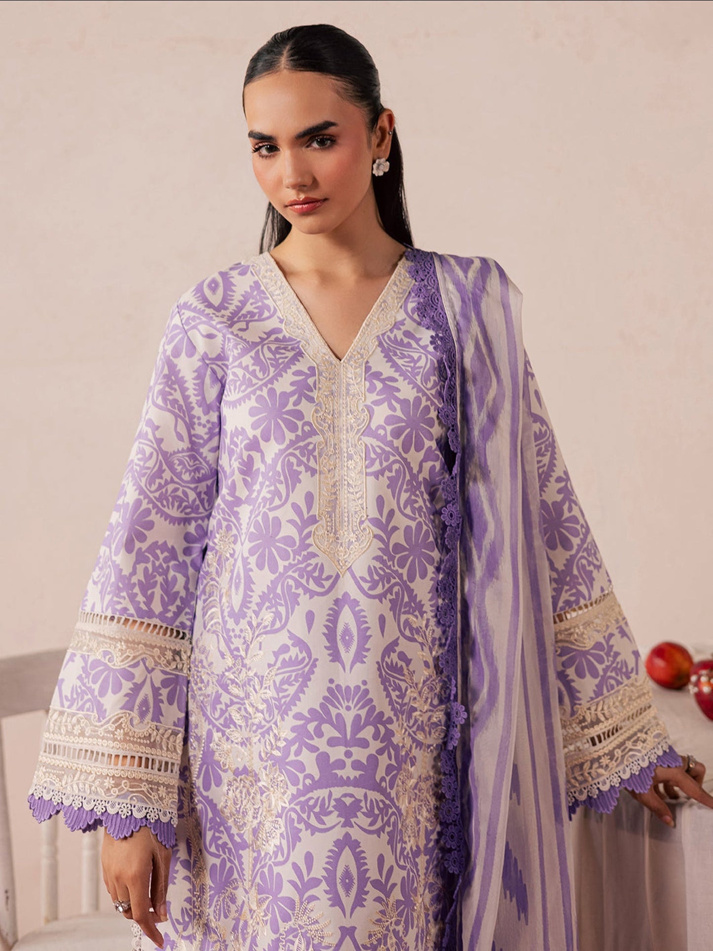 Lilac Mahnur Jahaan Lawn'26 Embroidered Unstitched 3-Piece Suit-MJ-10