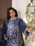 Blue Mahnur  Nilofer Luxury Lawn'26 Embroidered Unstitched 3-Piece Suit-NL-04