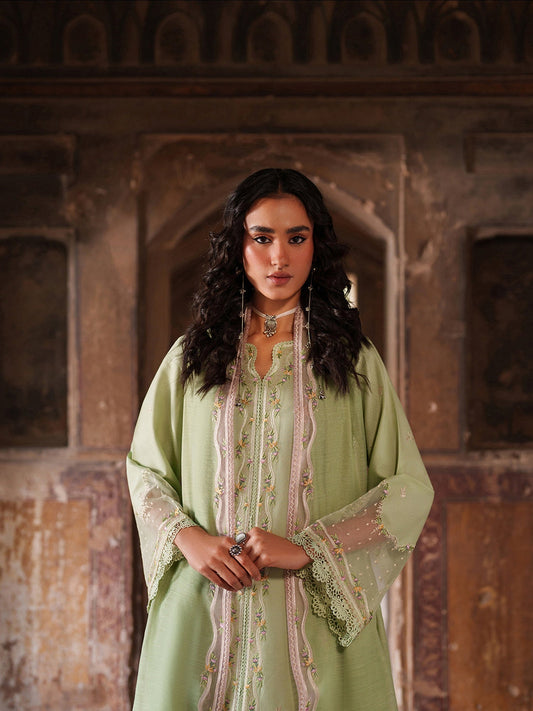 Mint Green Binilyas Suroor Lawn'26 Embroidered Unstitched 3-Piece Suit-243-A