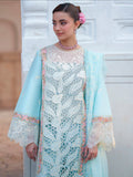 Light Blue Mahnur  Nilofer Luxury Lawn'26 Embroidered Unstitched 3-Piece Suit-NL-03