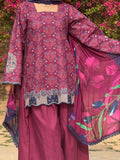 Pink Sehrish Kanwal Festive Print'26 Lawn Embroidered Unstitched 3-Piece Suit-Bloom