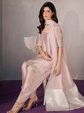 Pink Allure By IH Full Circle Tussel Silk Embellished Stitched 3-Piece Suit-Curve