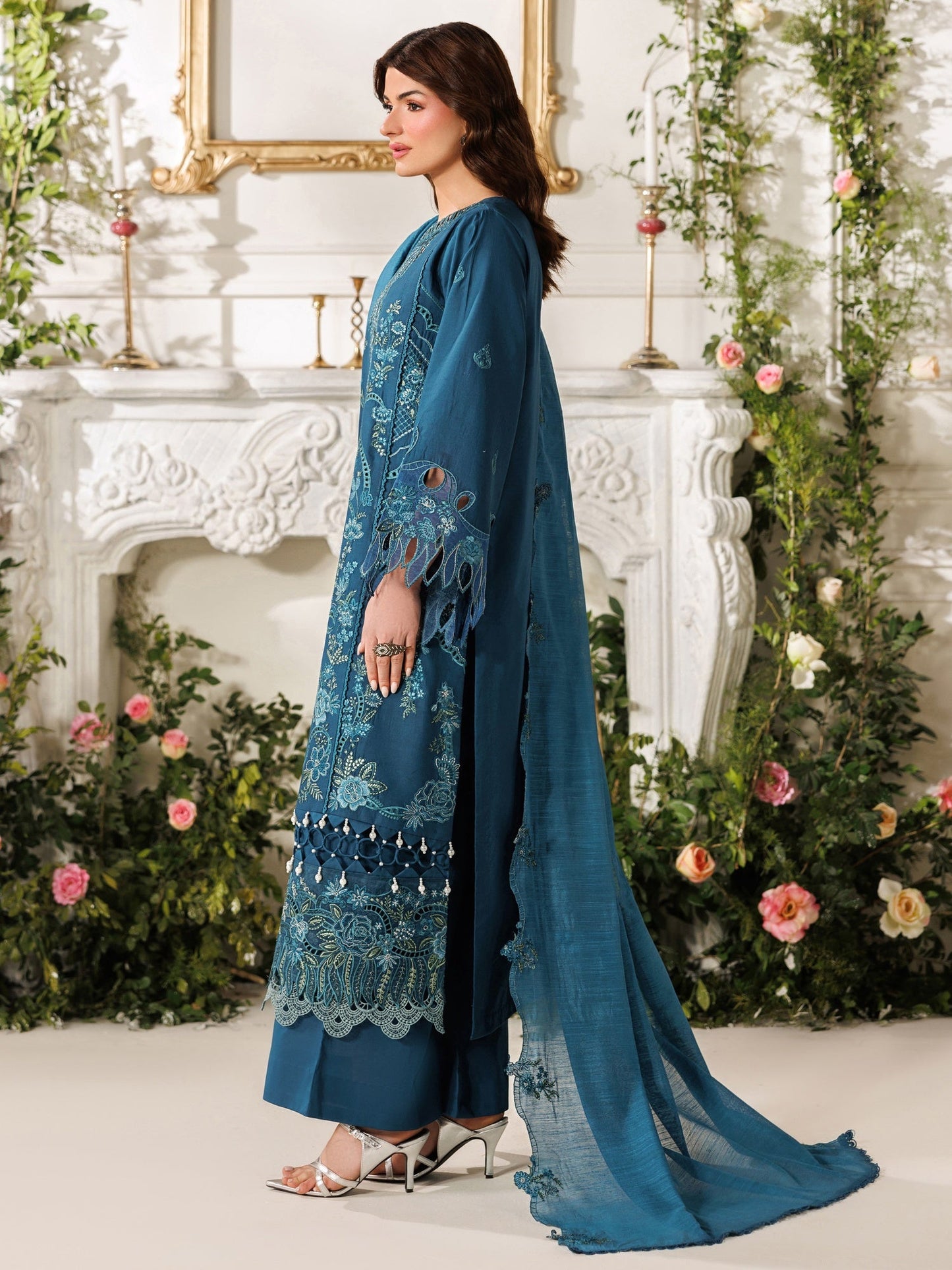 Blue Parishay Marbella Summer Lawn‘26 Embroidered Unstitched 3-Piece Suit-MB-10