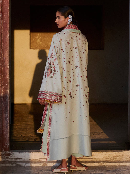 Blue Hussain Rehar Zan SS'26 Lawn Embroidered Unstitched 3-Piece Suit-Firuz