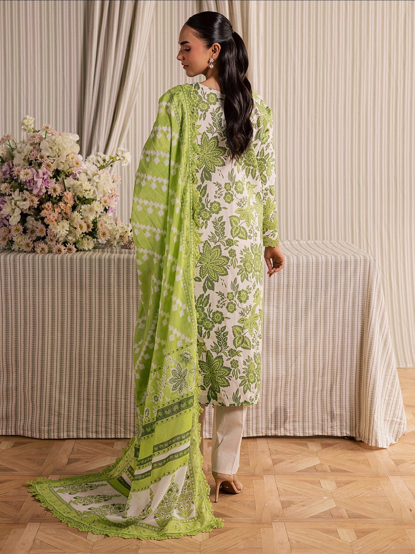 Pistachio Mahnur Afsana Lawn'26 Embroidered Unstitched 3-Piece Suit-AL-01