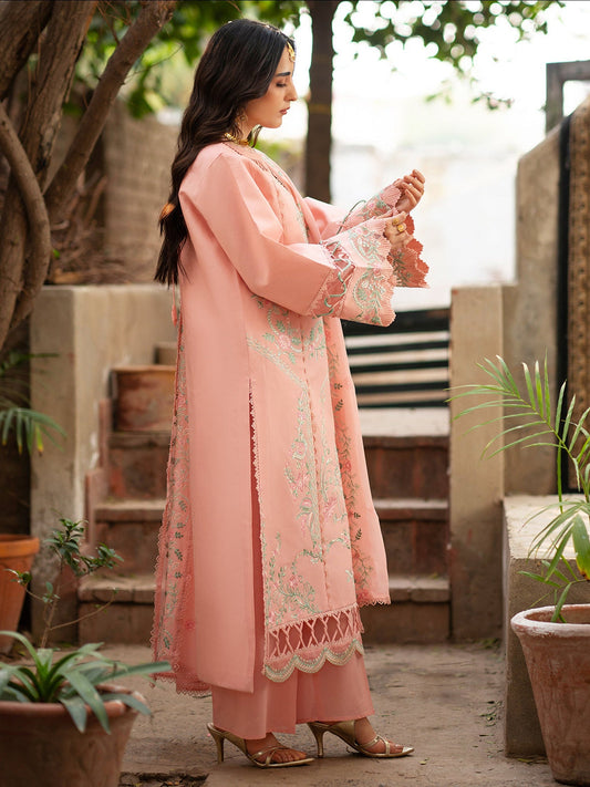Pink Mahnur Satrangi Lawn '26 Embroidered Unstitched 3-Piece Suit-ST-05
