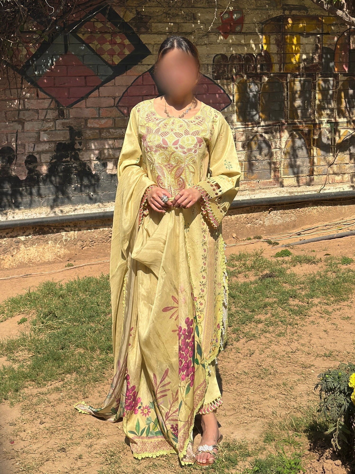 Lemon Sehrish Kanwal Festive Print'26 Lawn Embroidered Unstitched 3-Piece Suit-Zimal