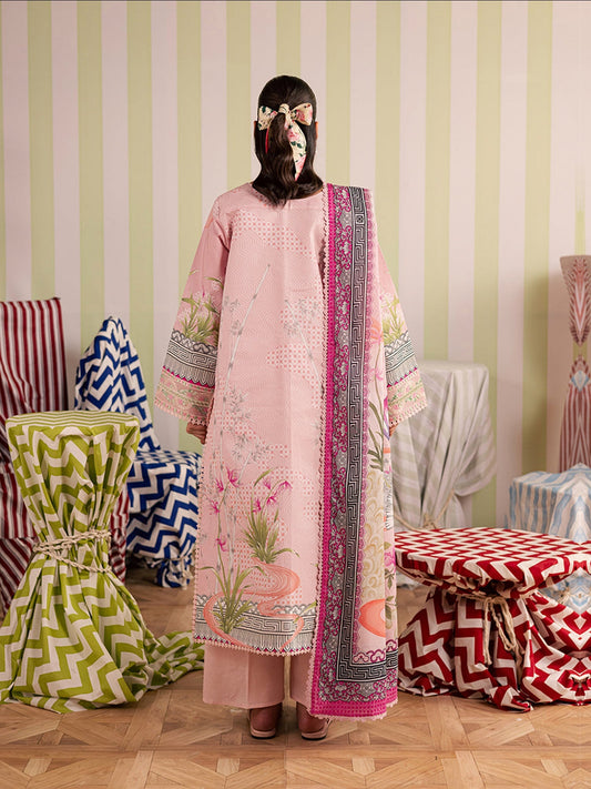 Pink Mahnur Afsana Lawn'26 Embroidered Stitched 3-Piece Suit-AL-06
