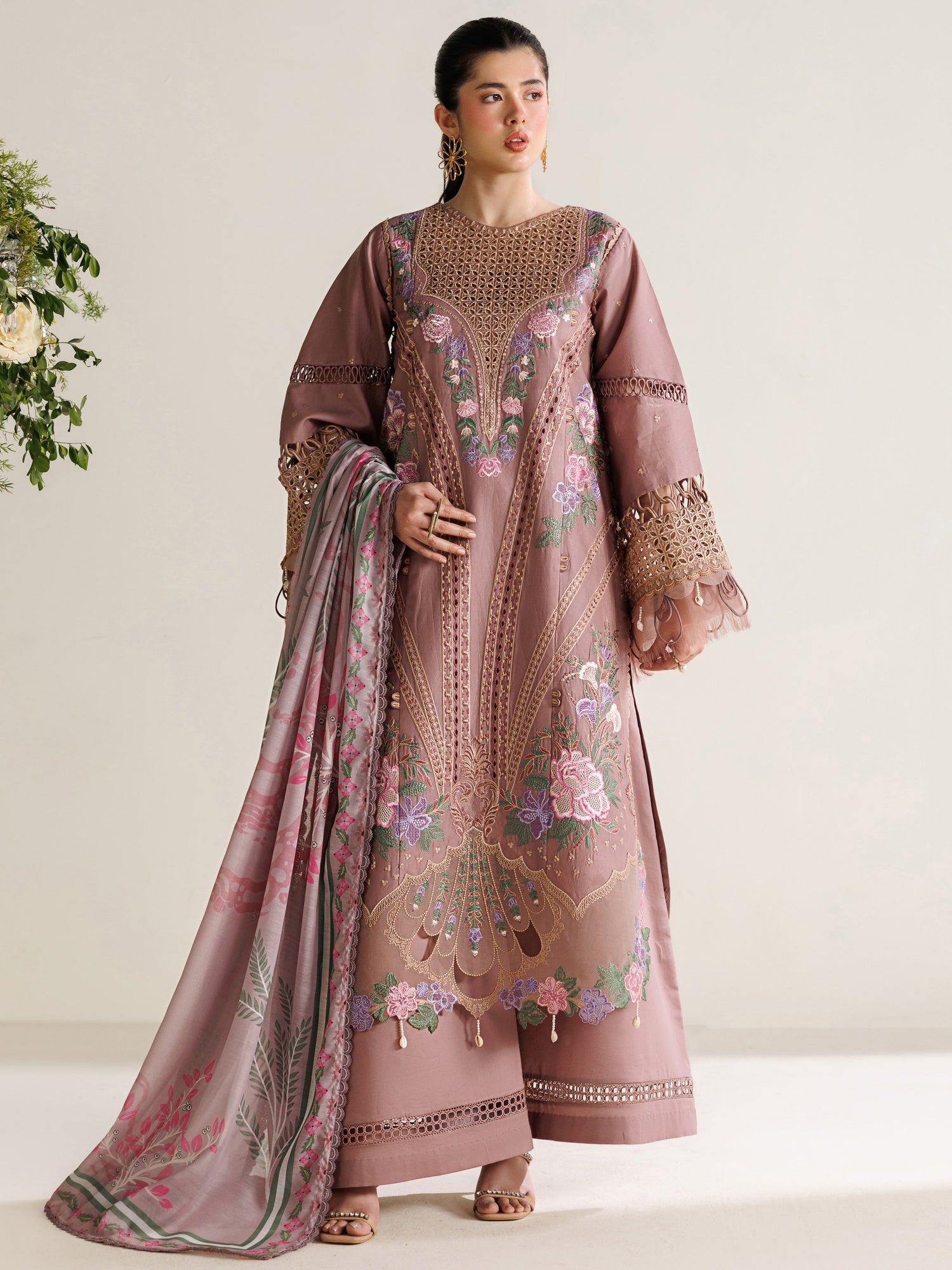 Pink Parishay Marbella Summer Lawn‘26 Embroidered Unstitched 3-Piece Suit-MB-01