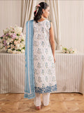 White and Blue Mahnur Afsana Lawn'26 Embroidered Unstitched 3-Piece Suit-AL-10