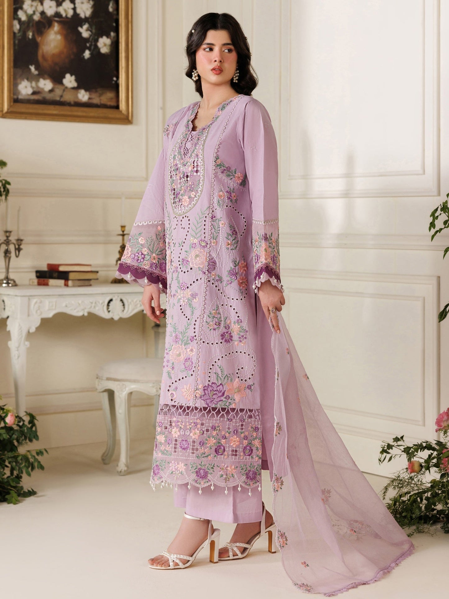 Lilac Parishay Marbella Summer Lawn‘26 Embroidered Unstitched 3-Piece Suit-MB-12