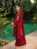 Red-Mahnur Shanaya Lawn Vol 2 Embroidered Stitched 3-Piece Suit-SH-05