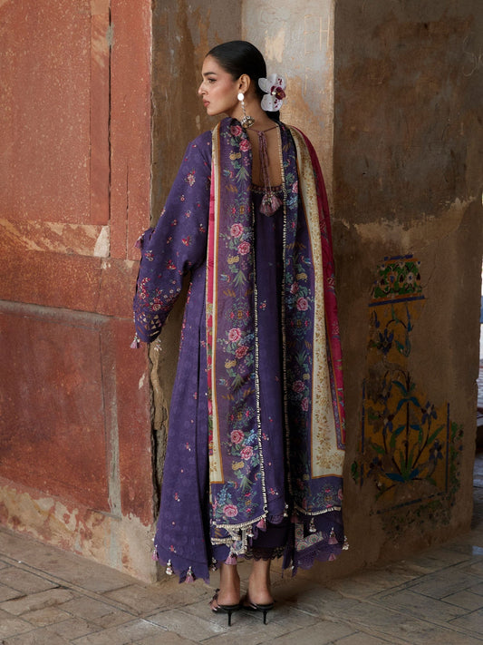 Purple Hussain Rehar Zan SS'26 Lawn Embroidered Unstitched 3-Piece Suit-Mor