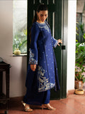 Blue Mahnur Satrangi Lawn'26 Embroidered Stitched 3-Piece Suit-ST-10