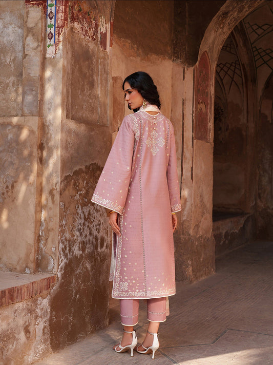 Pink Binilyas Suroor Lawn'26 Embroidered Unstitched 3-Piece Suit-245-B