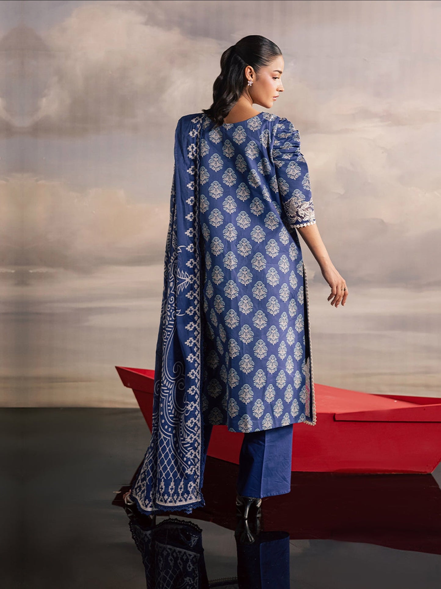 Mahnur Afsana Lawn'26 Embroidered Unstitched 3-Piece Suit-AL-04-Blue