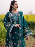 Bottle Green Parishay Dil e Raqsam Lawn'26 Embroidered Unstitched 3-Piece Suit-DQ-11