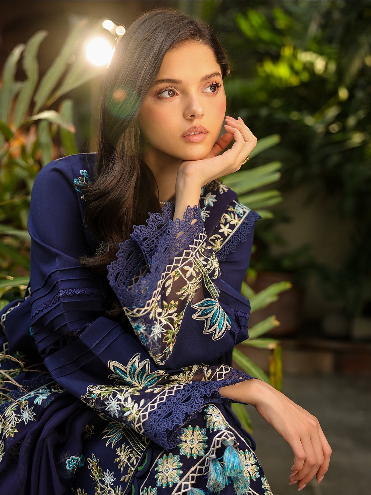 Blue-Mahnur Shanaya Lawn Vol 2 Embroidered Stitched 3-Piece Suit-SH-10