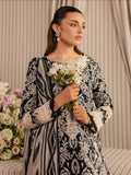 Black and Ivory Mahnur Jahaan Lawn'26 Embroidered Unstitched 3-Piece Suit-MJ-09