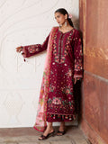 Maroon Hussain Rehar Zan SS'26 Lawn Embroidered Unstitched 3-Piece Suit-Kestane