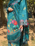 Teal and Pink Sehrish Kanwal Festive Print'26 Lawn Embroidered Stitched 3-Piece Suit-Rouge