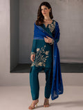 Blue Allure By IH Full Circle Tussel Silk Embroidered Stitched 3-Piece Suit-Flow