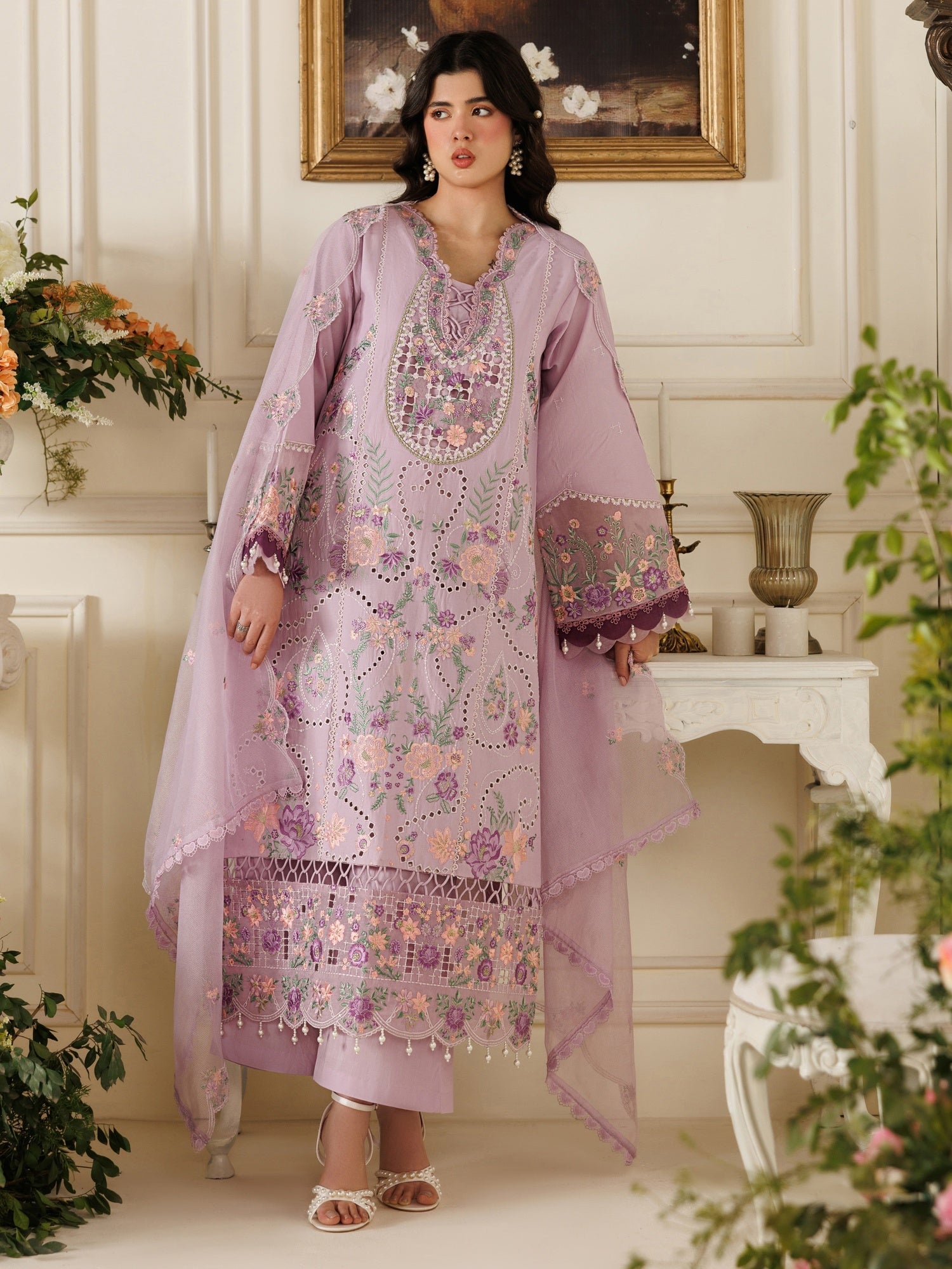 Lilac Parishay Marbella Summer Lawn‘26 Embroidered Unstitched 3-Piece Suit-MB-12