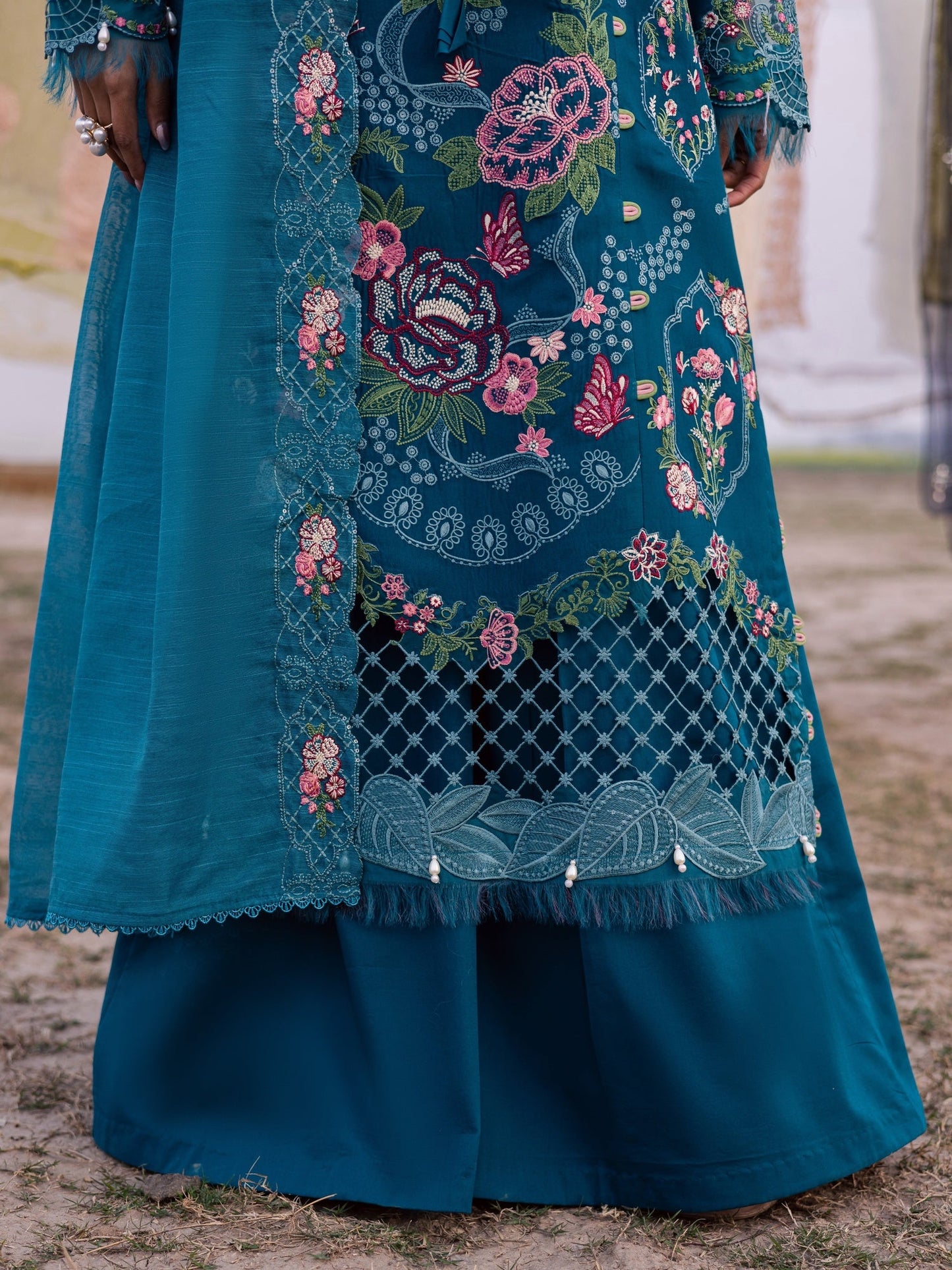 Blue Parishay Dil e Raqsam Lawn'26 Embroidered Unstitched 3-Piece Suit-DR-08