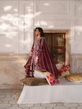 Maroon Mahnur Nilofer Luxury Lawn'26 Embroidered Unstitched 3-Piece Suit-NL-08
