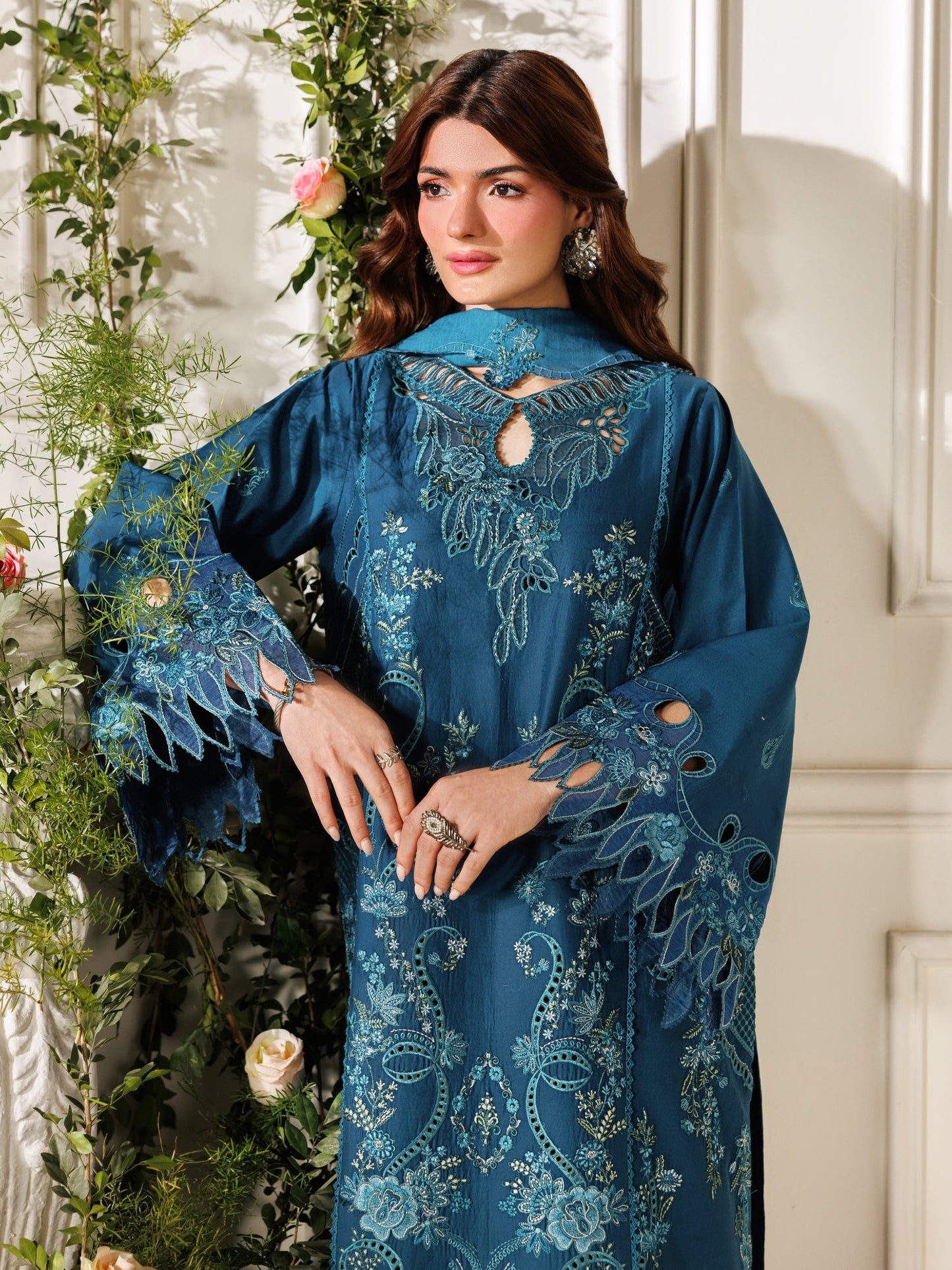Blue Parishay Marbella Summer Lawn‘26 Embroidered Unstitched 3-Piece Suit-MB-10