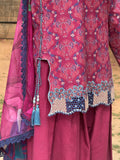 Pink Sehrish Kanwal Festive Print'26 Lawn Embroidered Unstitched 3-Piece Suit-Bloom
