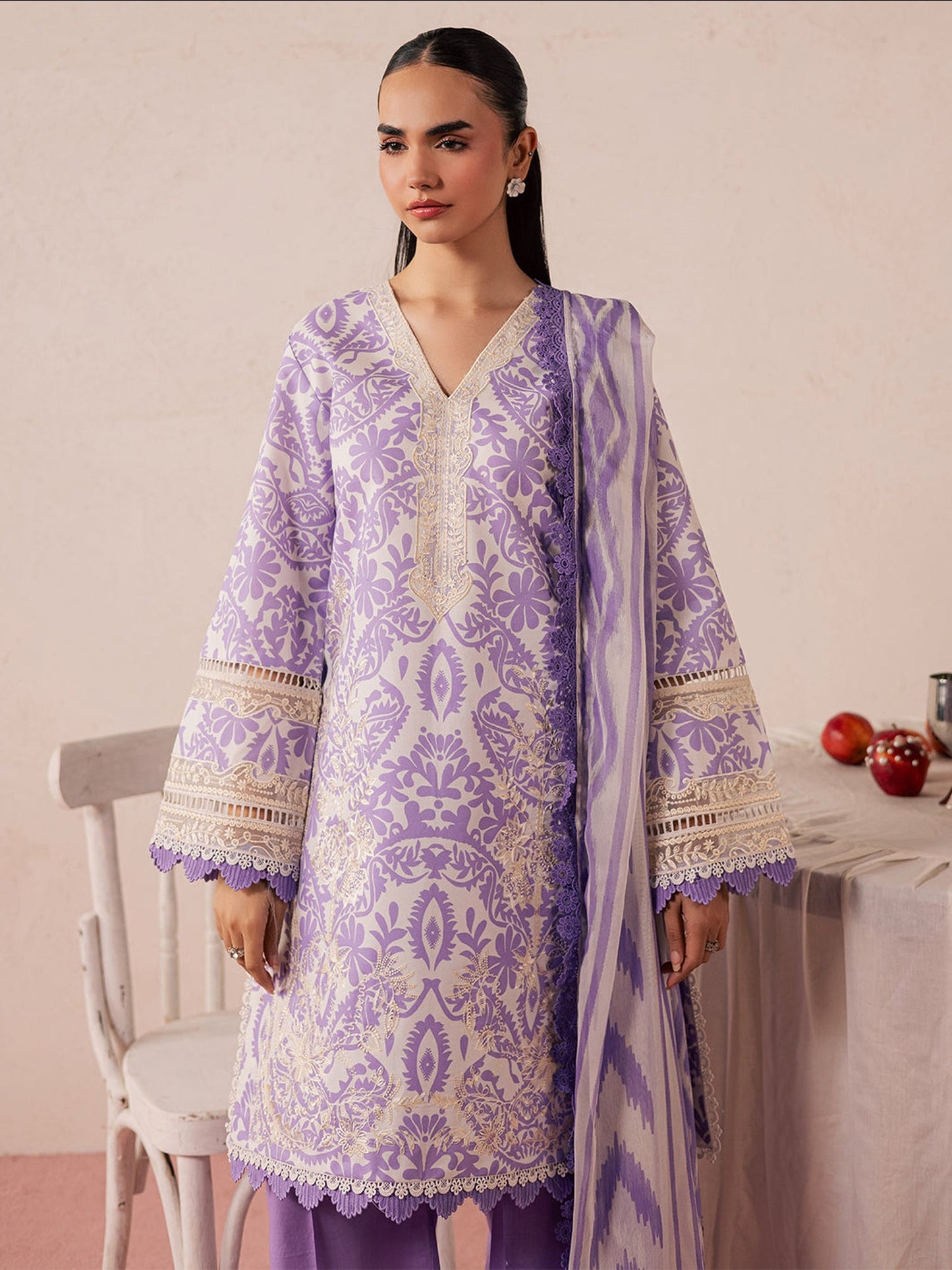 Lilac Mahnur Jahaan Lawn'26 Embroidered Stitched 3-Piece Suit-MJ-10