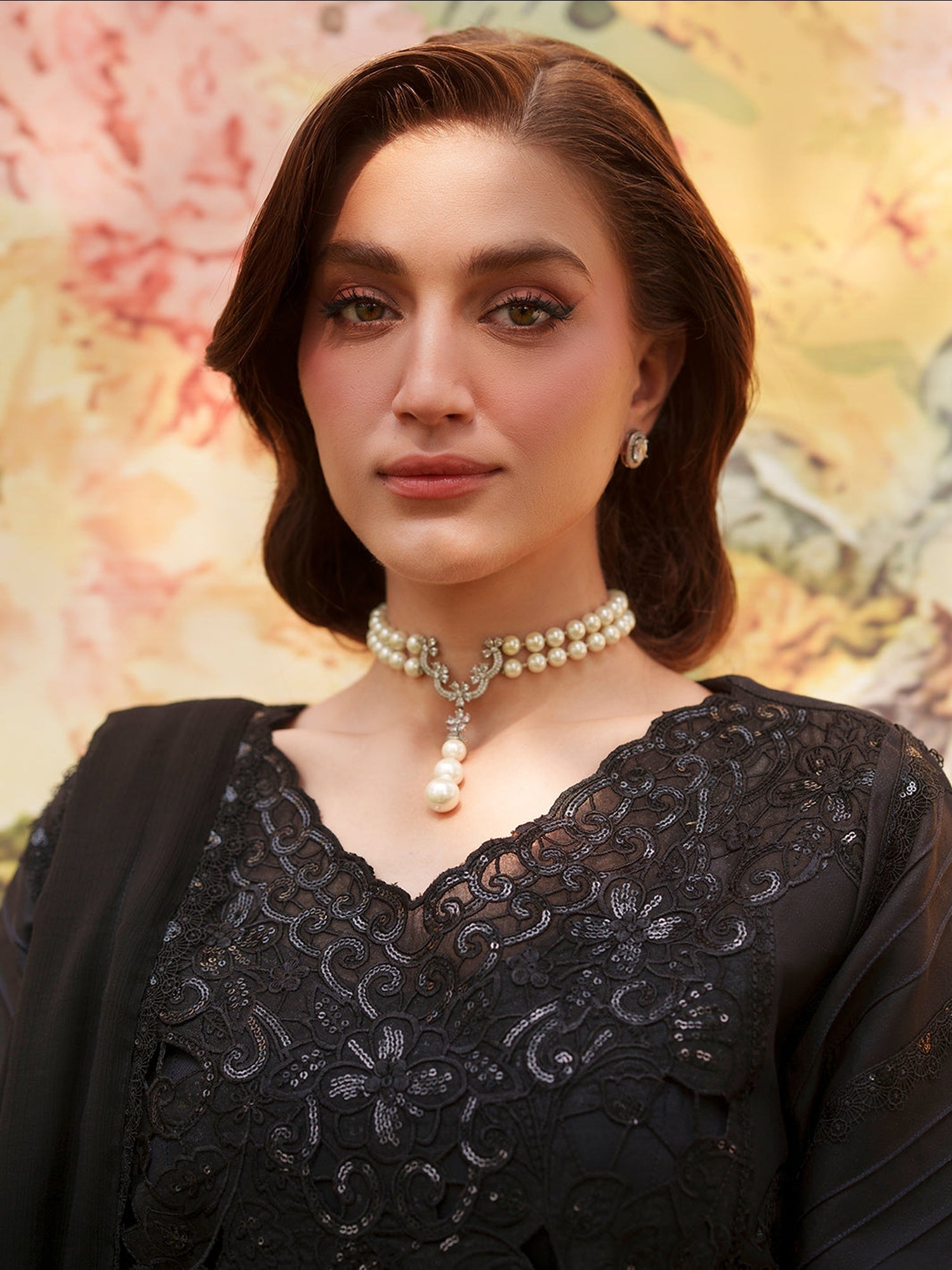 Black Mahnur Nilofer Luxury Lawn'26 Embroidered Unstitched 3-Piece Suit-NL-14
