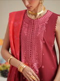 Maroon Binilyas Jojo Summer'26 Lawn Embroidered Unstitched 3-Piece Suit-763