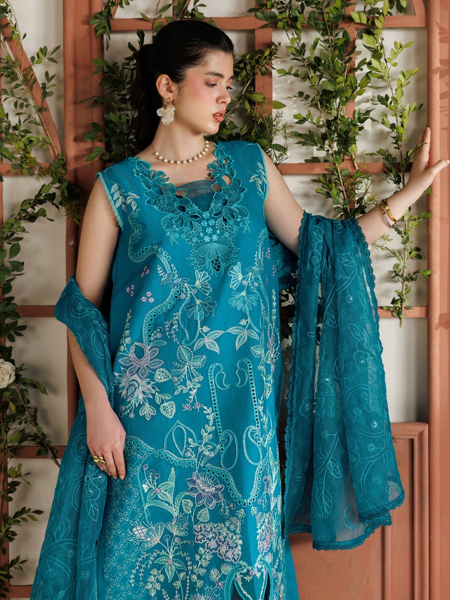 Blue Parishay Marbella Summer Lawn‘26 Embroidered Unstitched 3-Piece Suit-MB-08