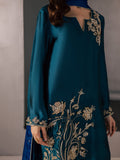 Blue Allure By IH Full Circle Tussel Silk Embroidered Stitched 3-Piece Suit-Flow
