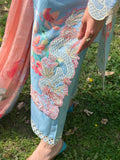 Blue Sehrish Kanwal Festive Print'26 Lawn Embroidered Unstitched 3-Piece Suit-Slona