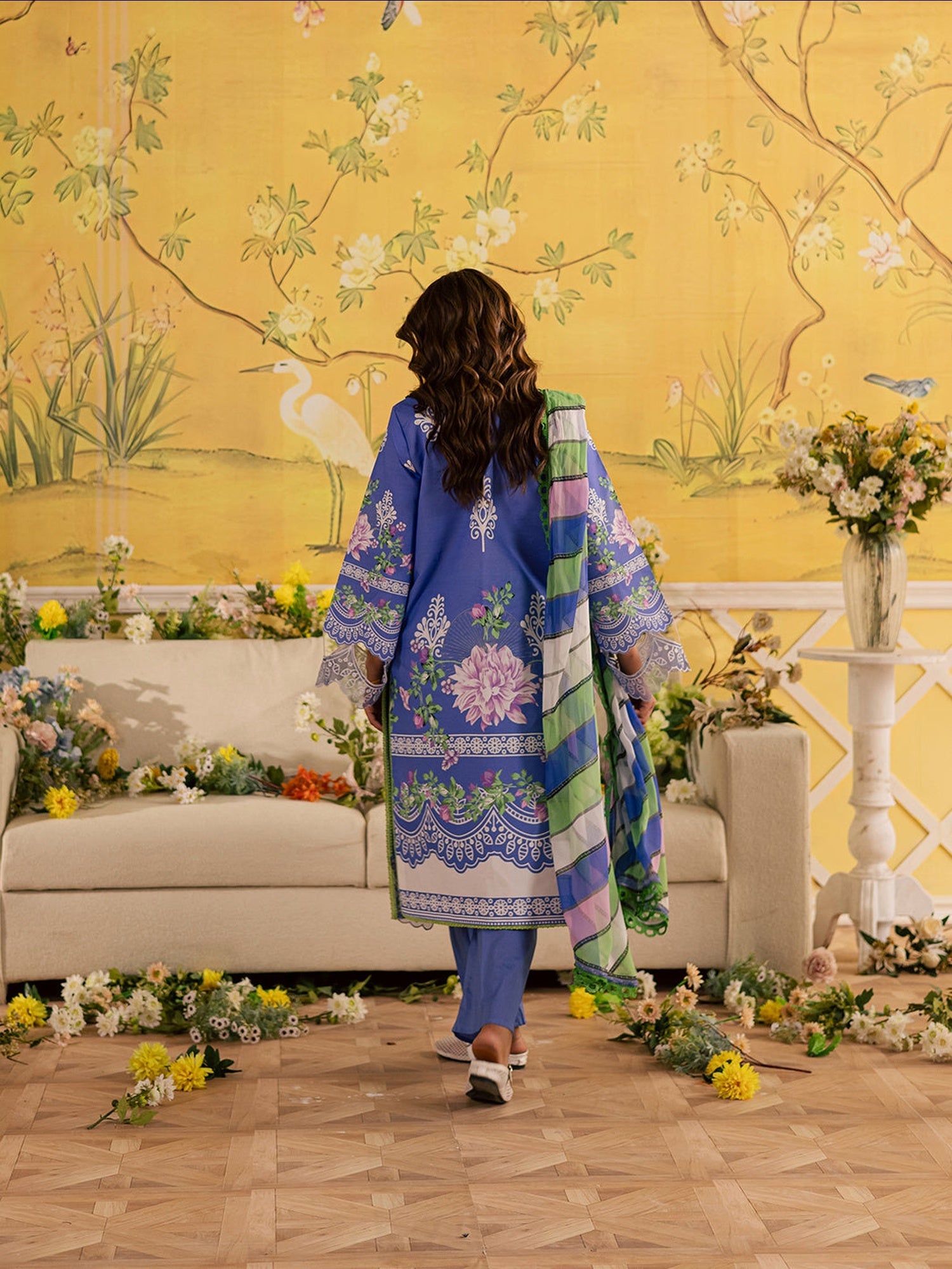 Blue Mahnur Jahaan Lawn'26 Embroidered Unstitched 3-Piece Suit-MJ-08
